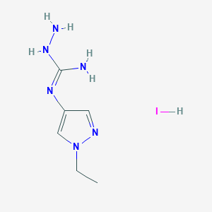 B2617430 1-Amino-2-(1-ethylpyrazol-4-yl)guanidine;hydroiodide CAS No. 2375276-08-5