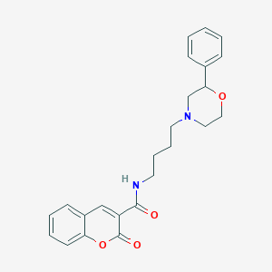 molecular formula C24H26N2O4 B2617436 2-oxo-N-(4-(2-phenylmorpholino)butyl)-2H-chromene-3-carboxamide CAS No. 954047-73-5