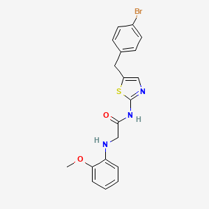 molecular formula C19H18BrN3O2S B2617438 N-(5-(4-bromobenzyl)thiazol-2-yl)-2-((2-methoxyphenyl)amino)acetamide CAS No. 854005-12-2