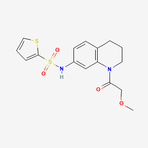 molecular formula C16H18N2O4S2 B2617441 N-(1-(2-methoxyacetyl)-1,2,3,4-tetrahydroquinolin-7-yl)thiophene-2-sulfonamide CAS No. 1171696-15-3