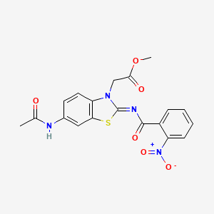 molecular formula C19H16N4O6S B2617443 (Z)-methyl 2-(6-acetamido-2-((2-nitrobenzoyl)imino)benzo[d]thiazol-3(2H)-yl)acetate CAS No. 865199-53-7