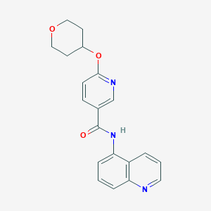 molecular formula C20H19N3O3 B2617454 N-(quinolin-5-yl)-6-((tetrahydro-2H-pyran-4-yl)oxy)nicotinamide CAS No. 2034391-20-1