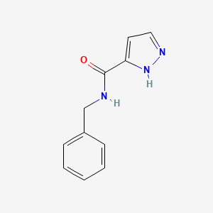 molecular formula C11H11N3O B2617455 N-benzyl-1H-pyrazole-5-carboxamide CAS No. 384861-38-5; 496865-35-1