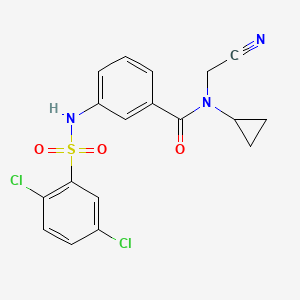 molecular formula C18H15Cl2N3O3S B2617528 N-(cyanomethyl)-N-cyclopropyl-3-(2,5-dichlorobenzenesulfonamido)benzamide CAS No. 1288855-93-5