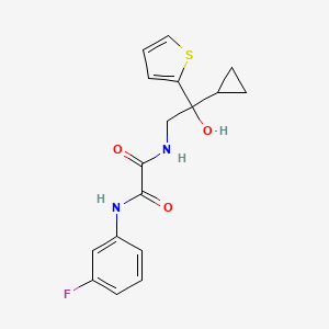 molecular formula C17H17FN2O3S B2617556 N-[2-cyclopropyl-2-hydroxy-2-(thiophen-2-yl)ethyl]-N'-(3-fluorophenyl)ethanediamide CAS No. 1396798-94-9