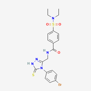 molecular formula C20H22BrN5O3S2 B2617558 N-{[4-(4-bromophenyl)-5-sulfanylidene-4,5-dihydro-1H-1,2,4-triazol-3-yl]methyl}-4-(diethylsulfamoyl)benzamide CAS No. 391888-40-7
