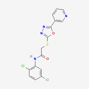 molecular formula C15H10Cl2N4O2S B2617574 N-(2,5-dichlorophenyl)-2-{[5-(pyridin-3-yl)-1,3,4-oxadiazol-2-yl]sulfanyl}acetamide CAS No. 333318-96-0