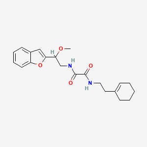 molecular formula C21H26N2O4 B2617598 N-[2-(1-benzofuran-2-yl)-2-methoxyethyl]-N'-[2-(cyclohex-1-en-1-yl)ethyl]ethanediamide CAS No. 2034207-25-3