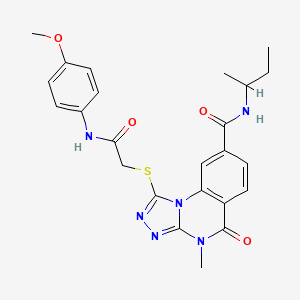 N-(sec-butyl)-1-((2-((4-methoxyphenyl)amino)-2-oxoethyl)thio)-4-methyl-5-oxo-4,5-dihydro-[1,2,4]triazolo[4,3-a]quinazoline-8-carboxamide