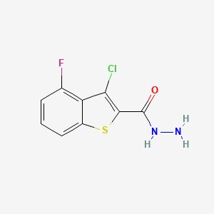 molecular formula C9H6ClFN2OS B2617605 3-Chloro-4-fluoro-1-benzothiophene-2-carbohydrazide CAS No. 774586-50-4