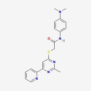 N-(4-(dimethylamino)phenyl)-2-((2-methyl-6-(pyridin-2-yl)pyrimidin-4-yl)thio)acetamide