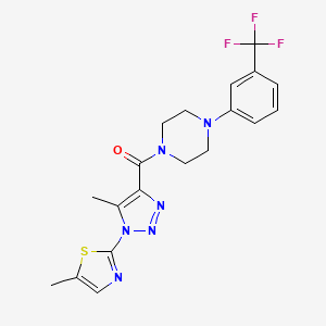 (5-methyl-1-(5-methylthiazol-2-yl)-1H-1,2,3-triazol-4-yl)(4-(3-(trifluoromethyl)phenyl)piperazin-1-yl)methanone