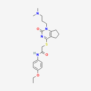 2-((1-(3-(dimethylamino)propyl)-2-oxo-2,5,6,7-tetrahydro-1H-cyclopenta[d]pyrimidin-4-yl)thio)-N-(4-ethoxyphenyl)acetamide
