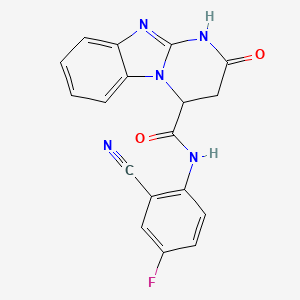 N-(2-cyano-4-fluorophenyl)-2-oxo-2,3,4,10-tetrahydrobenzo[4,5]imidazo[1,2-a]pyrimidine-4-carboxamide
