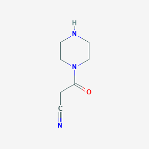molecular formula C7H11N3O B2617683 3-Oxo-3-(piperazin-1-yl)propanenitrile CAS No. 182231-04-5