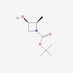 molecular formula C9H17NO3 B2617701 tert-Butyl (2R,3R)-3-hydroxy-2-methylazetidine-1-carboxylate CAS No. 1638744-75-8