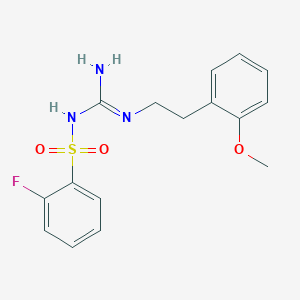 B2617711 1-(2-Fluorophenyl)sulfonyl-2-[2-(2-methoxyphenyl)ethyl]guanidine CAS No. 869075-64-9