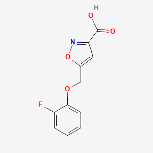 molecular formula C11H8FNO4 B2617722 5-[(2-Fluorophenoxy)methyl]isoxazole-3-carboxylic acid CAS No. 932780-62-6
