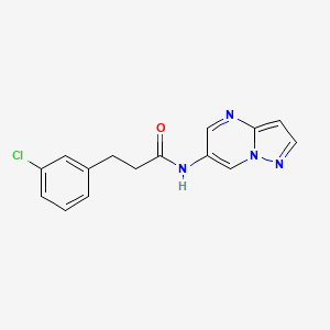 molecular formula C15H13ClN4O B2617724 3-(3-chlorophenyl)-N-(pyrazolo[1,5-a]pyrimidin-6-yl)propanamide CAS No. 2034449-72-2