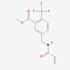 molecular formula C13H12F3NO3 B2617739 Methyl 5-[(prop-2-enoylamino)methyl]-2-(trifluoromethyl)benzoate CAS No. 2411255-17-7