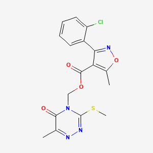 molecular formula C17H15ClN4O4S B2617743 (6-methyl-3-(methylthio)-5-oxo-1,2,4-triazin-4(5H)-yl)methyl 3-(2-chlorophenyl)-5-methylisoxazole-4-carboxylate CAS No. 877648-90-3