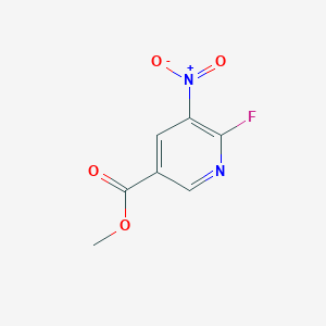 molecular formula C7H5FN2O4 B2617806 Methyl 6-fluoro-5-nitro-3-pyridinecarboxylate CAS No. 1379331-55-1