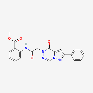molecular formula C21H17N5O4 B2617810 methyl 2-{[(4-oxo-2-phenylpyrazolo[1,5-d][1,2,4]triazin-5(4H)-yl)acetyl]amino}benzoate CAS No. 1020968-52-8