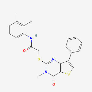 molecular formula C23H21N3O2S2 B2617829 N-(2,3-dimethylphenyl)-2-({3-methyl-4-oxo-7-phenyl-3H,4H-thieno[3,2-d]pyrimidin-2-yl}sulfanyl)acetamide CAS No. 1111292-24-0