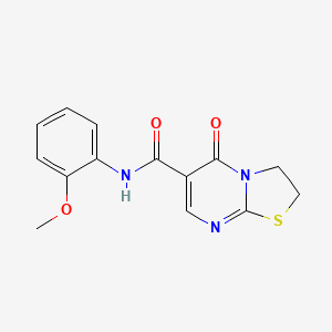 molecular formula C14H13N3O3S B2617874 N-(2-methoxyphenyl)-5-oxo-2H,3H,5H-[1,3]thiazolo[3,2-a]pyrimidine-6-carboxamide CAS No. 443329-42-8