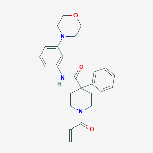 molecular formula C25H29N3O3 B2617876 N-(3-Morpholin-4-ylphenyl)-4-phenyl-1-prop-2-enoylpiperidine-4-carboxamide CAS No. 2361863-05-8
