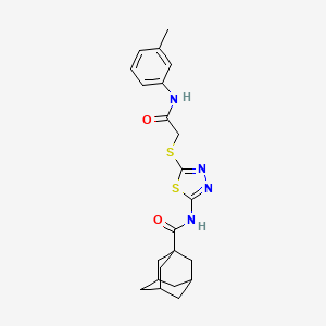 molecular formula C22H26N4O2S2 B2617904 N-[5-({[(3-methylphenyl)carbamoyl]methyl}sulfanyl)-1,3,4-thiadiazol-2-yl]adamantane-1-carboxamide CAS No. 392292-01-2
