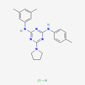 B2617935 N2-(3,5-dimethylphenyl)-6-(pyrrolidin-1-yl)-N4-(p-tolyl)-1,3,5-triazine-2,4-diamine hydrochloride CAS No. 1179480-09-1