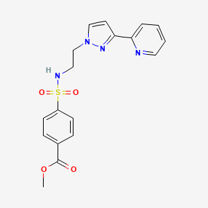 molecular formula C18H18N4O4S B2618003 methyl 4-({2-[3-(pyridin-2-yl)-1H-pyrazol-1-yl]ethyl}sulfamoyl)benzoate CAS No. 1448076-06-9