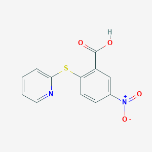 molecular formula C12H8N2O4S B2618025 5-Nitro-2-(pyridin-2-ylthio)benzoic acid CAS No. 392726-23-7