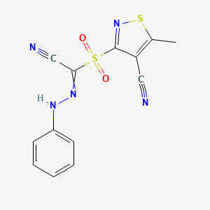 N-anilino-1-[(4-cyano-5-methyl-1,2-thiazol-3-yl)sulfonyl]methanimidoyl cyanide