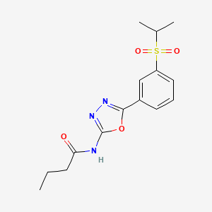 N-(5-(3-(isopropylsulfonyl)phenyl)-1,3,4-oxadiazol-2-yl)butyramide