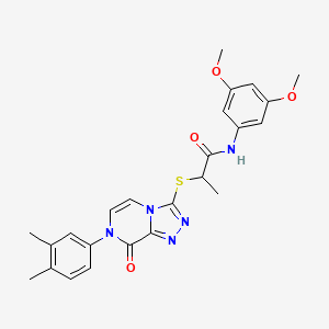 molecular formula C24H25N5O4S B2618037 N-(3,5-dimethoxyphenyl)-2-{[7-(3,4-dimethylphenyl)-8-oxo-7H,8H-[1,2,4]triazolo[4,3-a]pyrazin-3-yl]sulfanyl}propanamide CAS No. 1224005-71-3