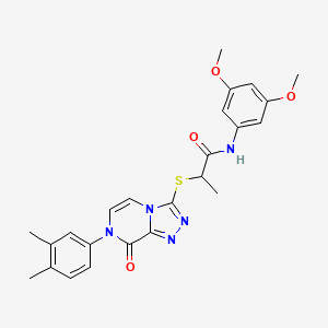 N-(3,5-dimethoxyphenyl)-2-((7-(3,4-dimethylphenyl)-8-oxo-7,8-dihydro-[1,2,4]triazolo[4,3-a]pyrazin-3-yl)thio)propanamide