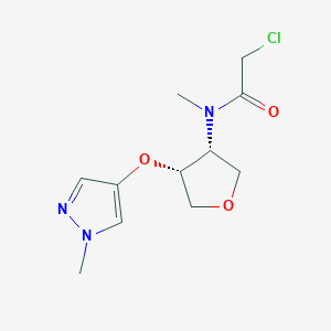 2-Chloro-N-methyl-N-[(3R,4R)-4-(1-methylpyrazol-4-yl)oxyoxolan-3-yl]acetamide
