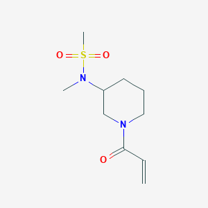 molecular formula C10H18N2O3S B2618043 N-Methyl-N-(1-prop-2-enoylpiperidin-3-yl)methanesulfonamide CAS No. 2224232-15-7
