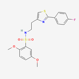 molecular formula C19H19FN2O4S2 B2618064 N-{2-[2-(4-fluorophenyl)-1,3-thiazol-4-yl]ethyl}-2,5-dimethoxybenzene-1-sulfonamide CAS No. 933231-46-0