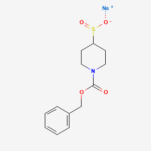 molecular formula C13H16NNaO4S B2618223 Sodium N-benzyloxycarbonyl-4-piperidinesulfinate CAS No. 1616974-33-4