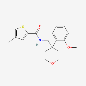 molecular formula C19H23NO3S B2618238 N-{[4-(2-methoxyphenyl)oxan-4-yl]methyl}-4-methylthiophene-2-carboxamide CAS No. 1207011-90-2