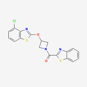 molecular formula C18H12ClN3O2S2 B2618277 Benzo[d]thiazol-2-yl(3-((4-chlorobenzo[d]thiazol-2-yl)oxy)azetidin-1-yl)methanone CAS No. 1396861-77-0