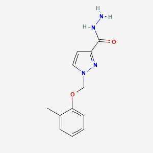 molecular formula C12H14N4O2 B2618303 1-[(2-methylphenoxy)methyl]-1H-pyrazole-3-carbohydrazide CAS No. 1001519-20-5