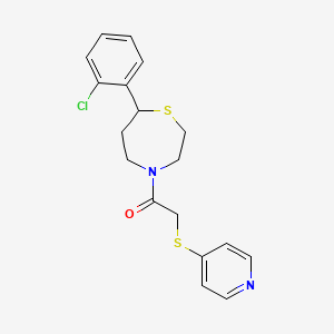 molecular formula C18H19ClN2OS2 B2618350 1-(7-(2-Chlorophenyl)-1,4-thiazepan-4-yl)-2-(pyridin-4-ylthio)ethanone CAS No. 1795482-69-7