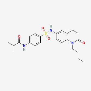 molecular formula C23H29N3O4S B2618381 N-{4-[(1-butyl-2-oxo-1,2,3,4-tetrahydroquinolin-6-yl)sulfamoyl]phenyl}-2-methylpropanamide CAS No. 951506-25-5