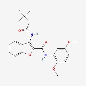 molecular formula C23H26N2O5 B2618402 N-(2,5-dimethoxyphenyl)-3-(3,3-dimethylbutanamido)benzofuran-2-carboxamide CAS No. 887224-29-5