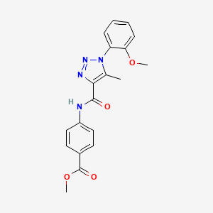 molecular formula C19H18N4O4 B2618426 methyl 4-[1-(2-methoxyphenyl)-5-methyl-1H-1,2,3-triazole-4-amido]benzoate CAS No. 924820-39-3