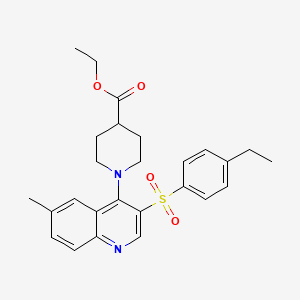 molecular formula C26H30N2O4S B2618459 ETHYL 1-[3-(4-ETHYLBENZENESULFONYL)-6-METHYLQUINOLIN-4-YL]PIPERIDINE-4-CARBOXYLATE CAS No. 899356-10-6